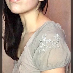 Deep double side v neck t shirt